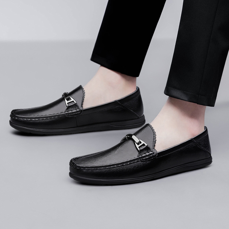 ドライビングシューズ 金具付き本革ローファー メンズ ドライビングシューズ