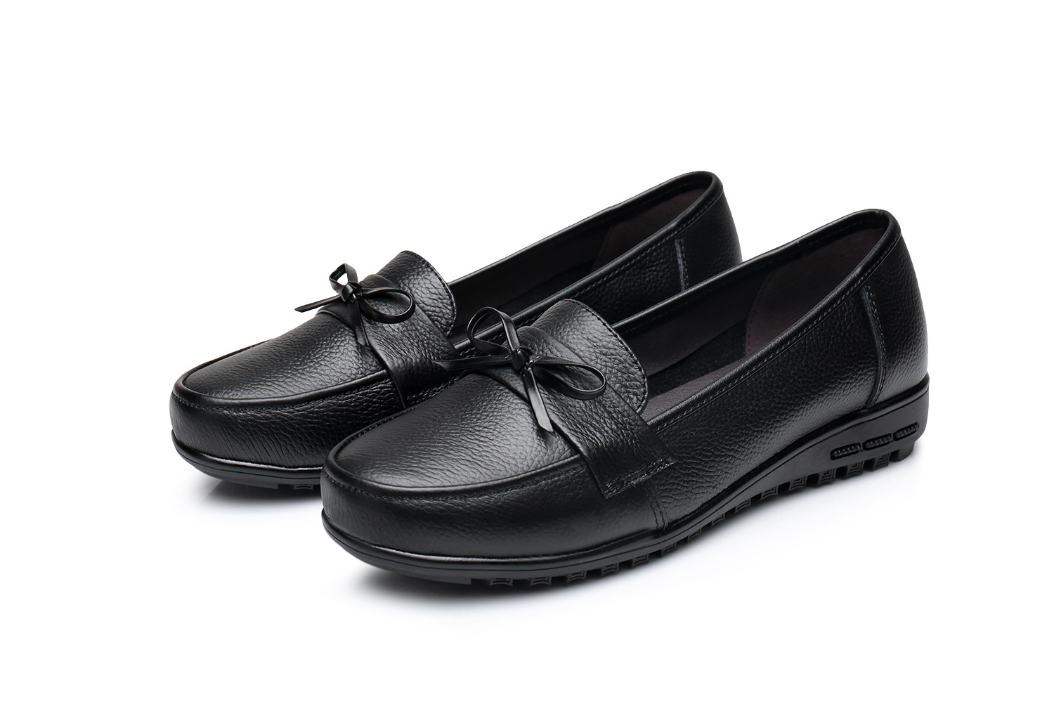 本革リボン付き滑り止めソール快適ドライビングローファー