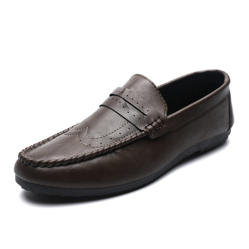 ドライビングシューズ 本革仕立て手縫い風モカシンローファー