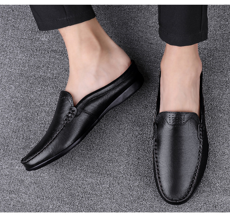  本革手縫い仕様かかとなしドライビングローファー