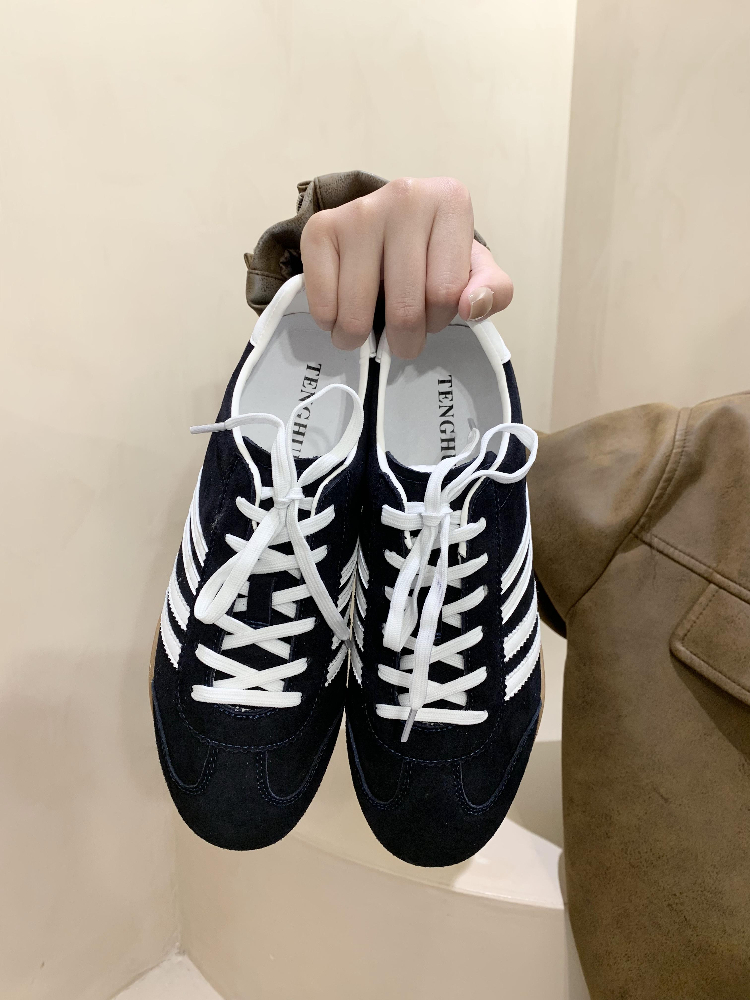 ドライビングシューズ 縦縞スエード走行シューズ