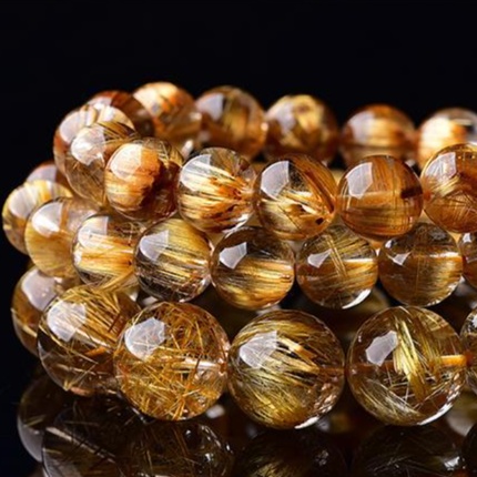 ゴールドルチル　天然石ブレスレット　金針水晶