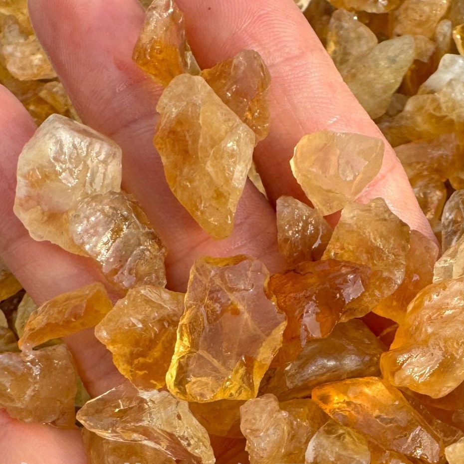 シトリン原石（500ｇ）天然石ブレスレット 黄水晶原石セット
