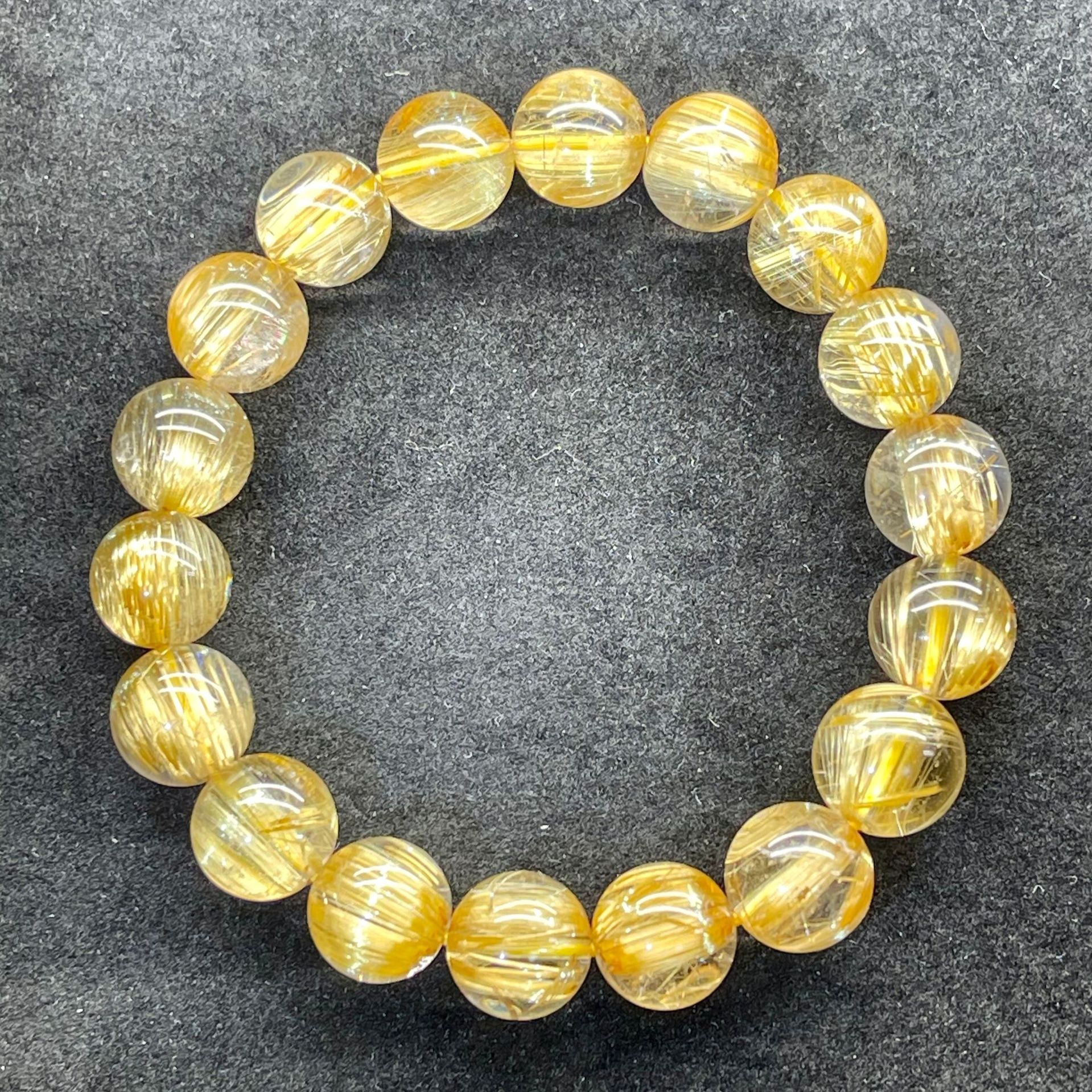 最高品質キャッツアイルチルクォーツ ブレスレット 12ｍｍ　18.5cm　天然石ブレスレット