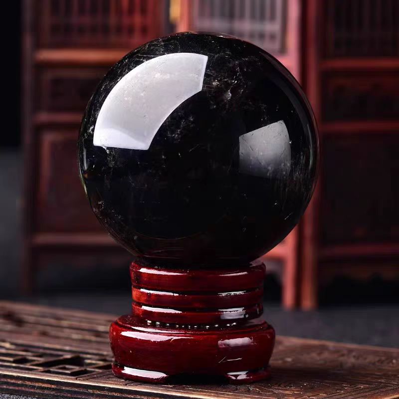 モリオンスフィア　天然石黒水晶球体