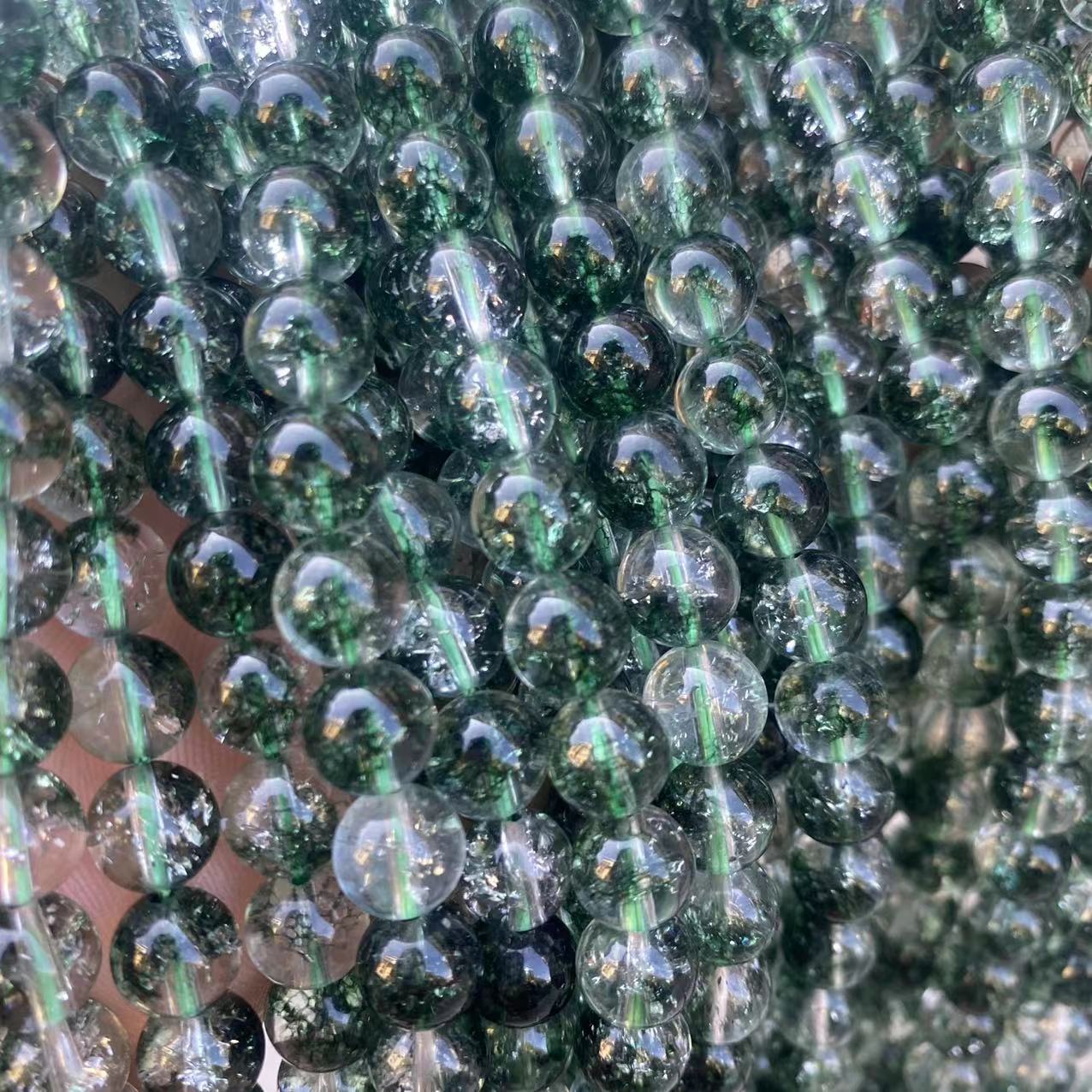 ファントムグリーン連材　天然石ブレスレット　幻影水晶