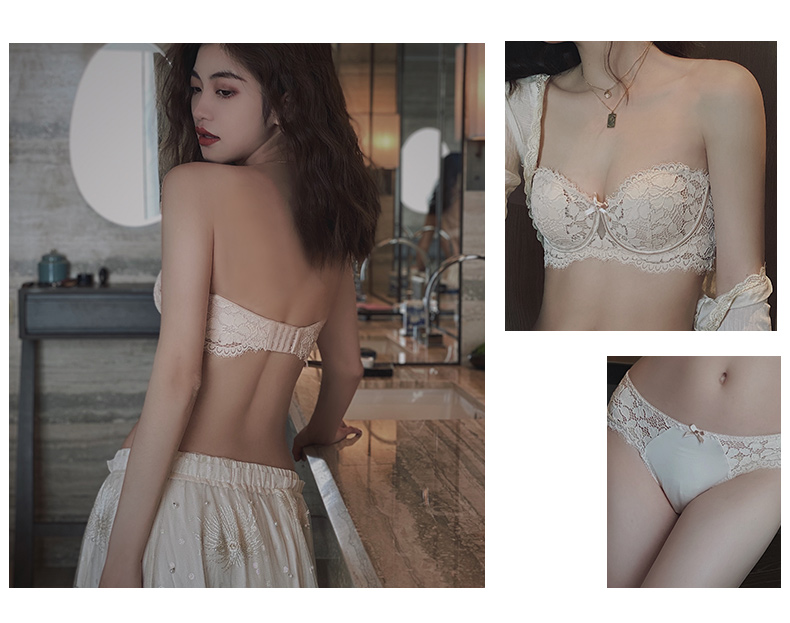 ランジェリー  美胸　デコルテメイク　 ベアトップブラジャー　快適ブラ＆ショーツ