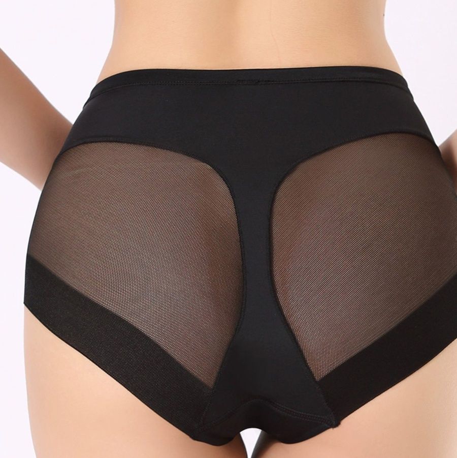 エロ下着 女性用透け感ハイウエストショーツ美尻補正下着