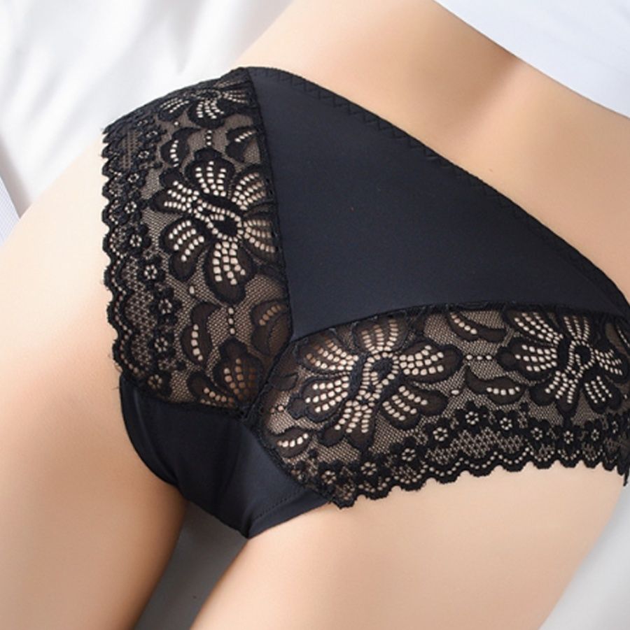 エロ下着 花柄レース刺繍ショーツ 女性用透け感セクシー下着