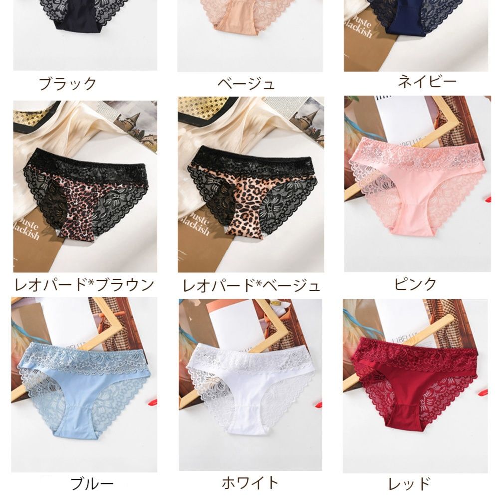 エロ下着 花柄レース刺繍ショーツ 女性用透け感セクシー下着