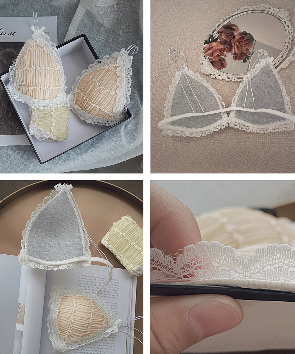 エロ下着 前開き無線ブラ＆ショーツ上下セット