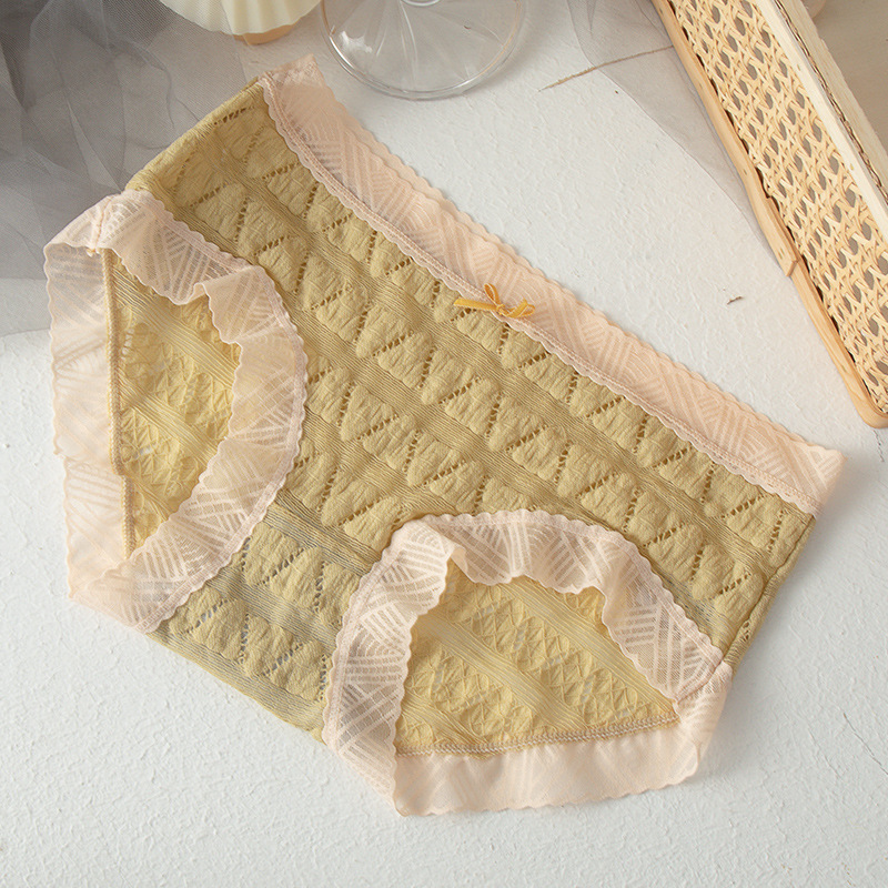 エロ下着 綿素材レース刺繍ショーツ 魅惑の三角パンツ 7色展開