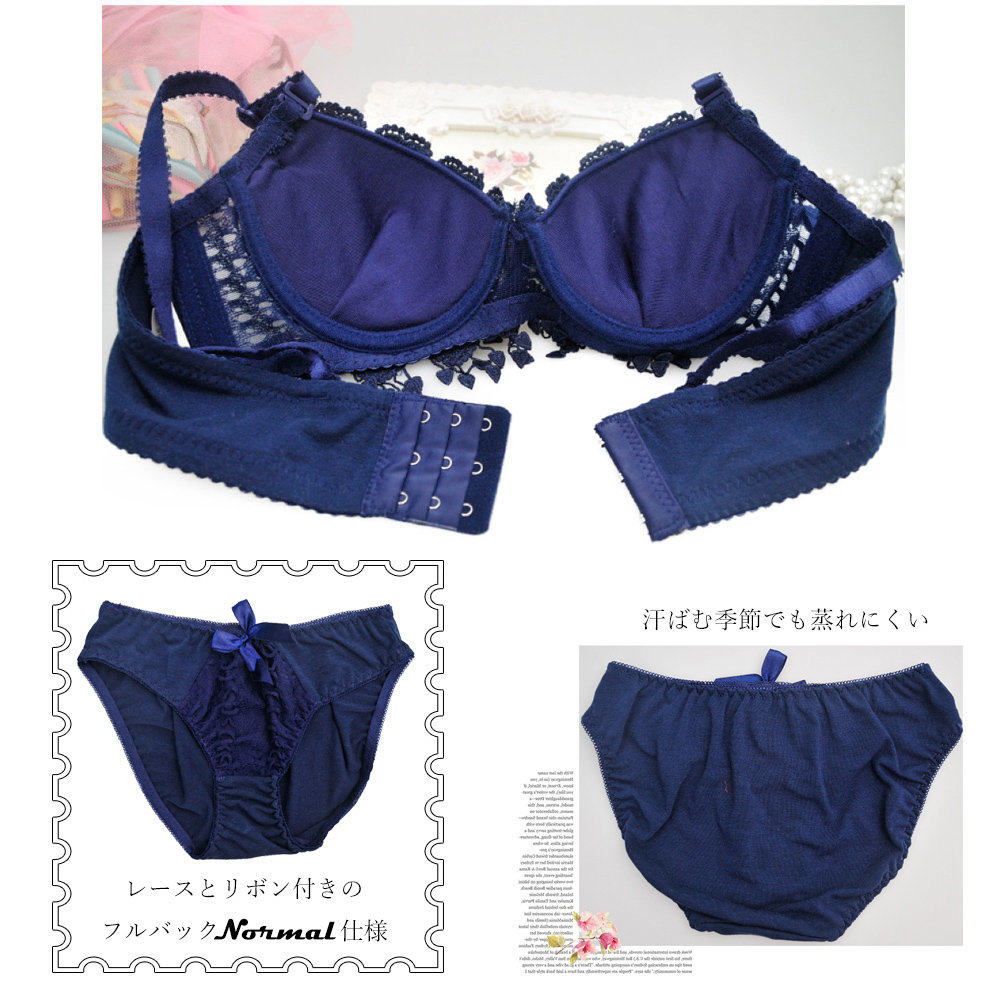 エロ下着 刺繍レース ブラ＆ショーツセット 谷間メイク 下着セット