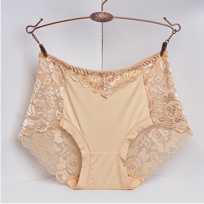 エロ下着 女性用レース刺繍ショーツ綿混素材大きいサイズ対応十色展開
