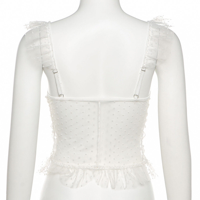 エロ下着 姫系フリルレース透けチュールビスチェブラ