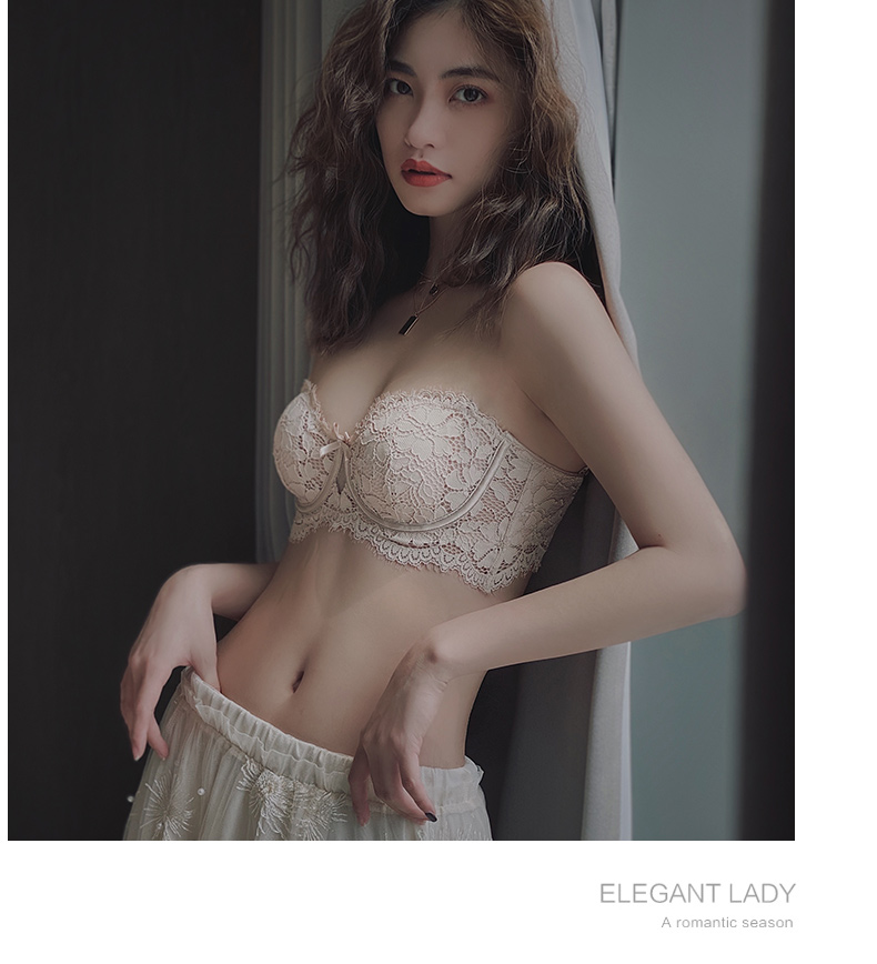 ランジェリー  美胸　デコルテメイク　 ベアトップブラジャー　快適ブラ＆ショーツ