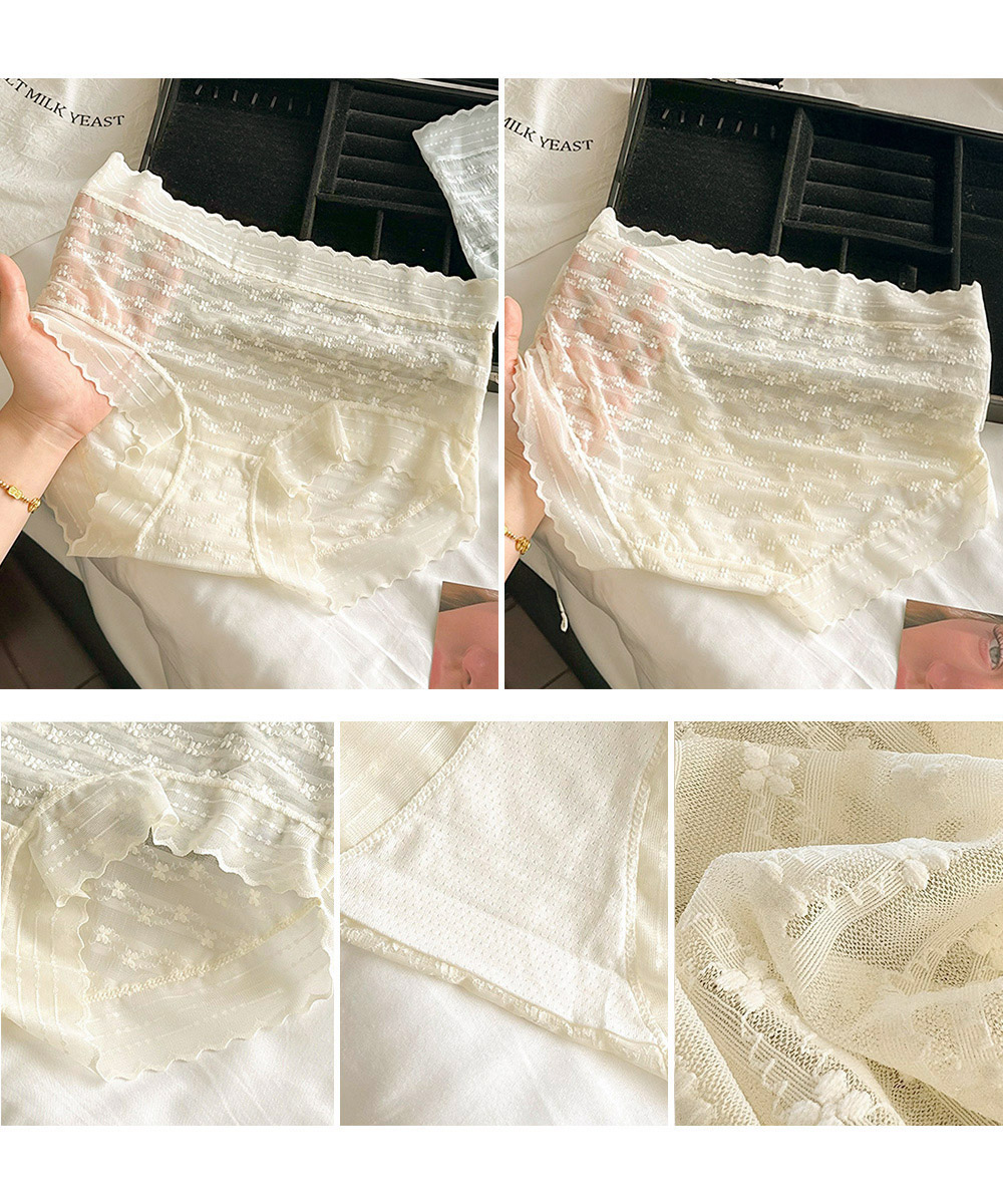 エロ下着 女性用レースショーツ 透け感ハイウエスト美尻
