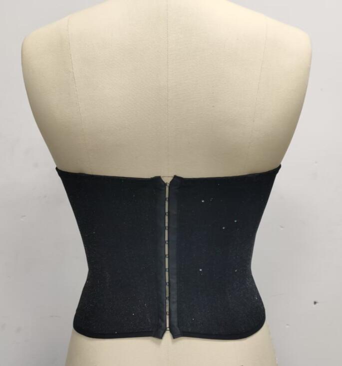 エロ下着 煌めく黒ラメ ベアトップ テディランジェリー ビスチェ