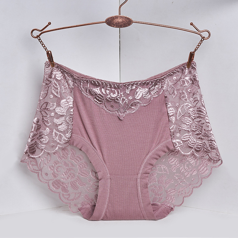エロ下着 女性用レース刺繍ショーツ綿混素材大きいサイズ対応十色展開