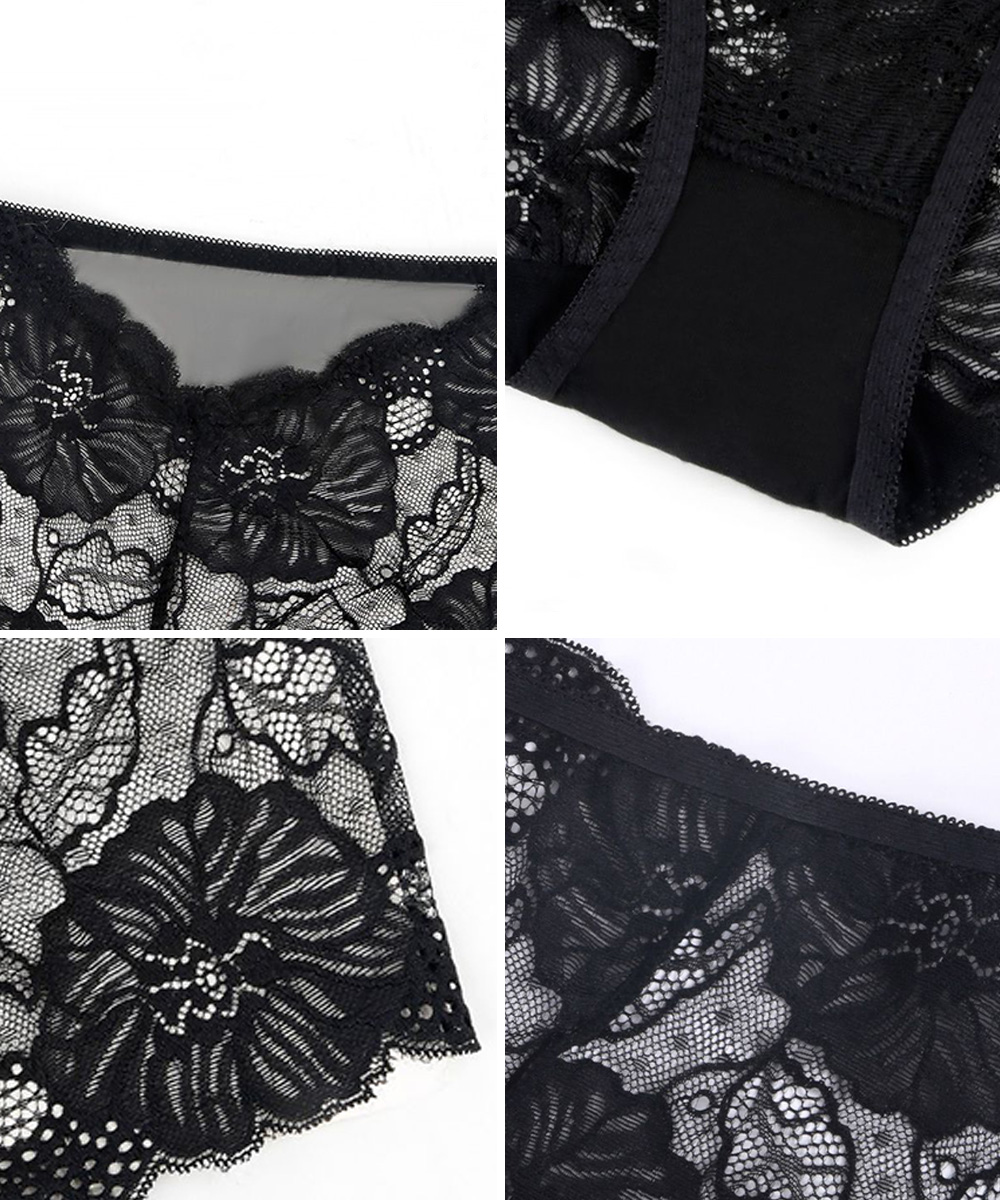 エロ下着 花柄総レース美尻ショーツ