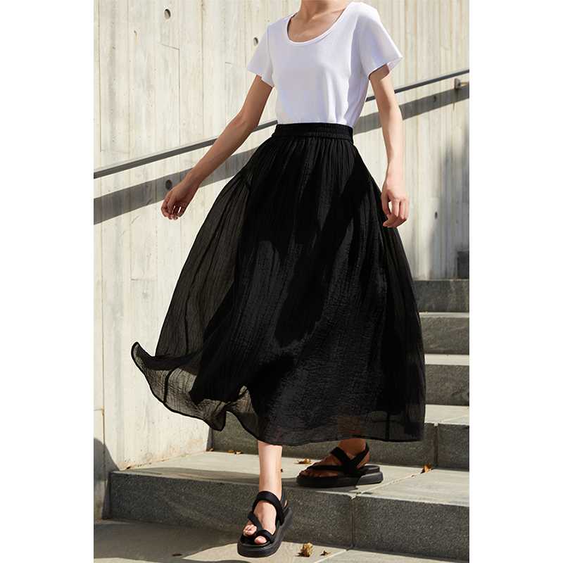 トレンド感×優美シルエット！黒のギャザースカートおすすめ5選