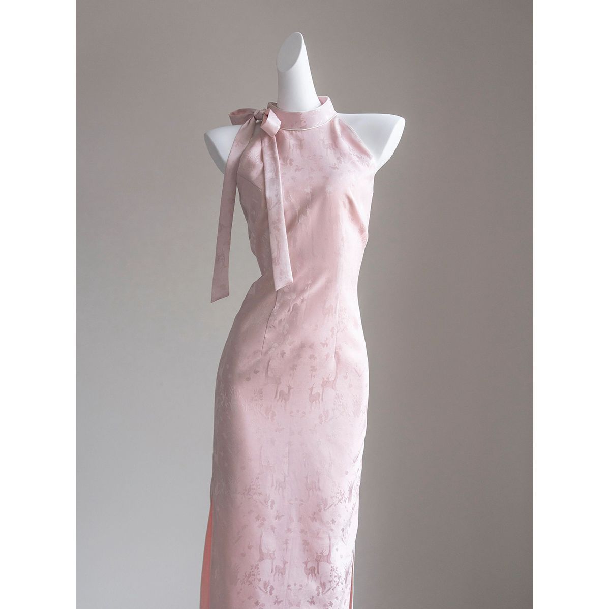 キャバドレス 新作チャイナドレス風ワンピース桜色レディース服