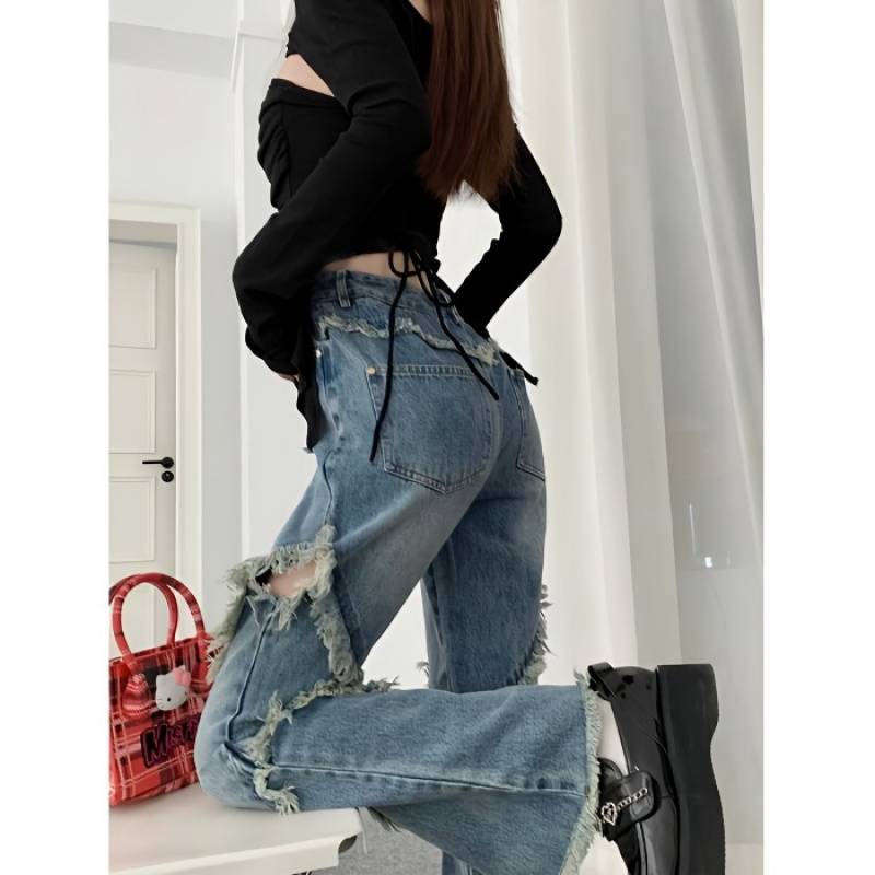 00s Y2K ネオグランジ リメイクデニムパンツ デストロイデニム