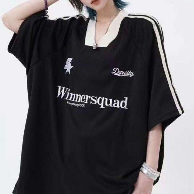 Y2Kファッション 勝者集団 オーバーサイズ スポーツシャツ