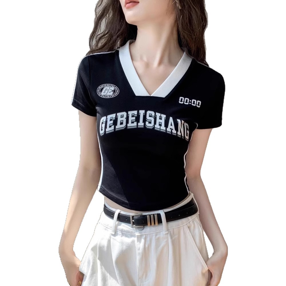 オフショルダー星柄Tシャツ　レース付き　y2k 韓国　m オフショルダー Tシャツ クロスネックレス付き オープン