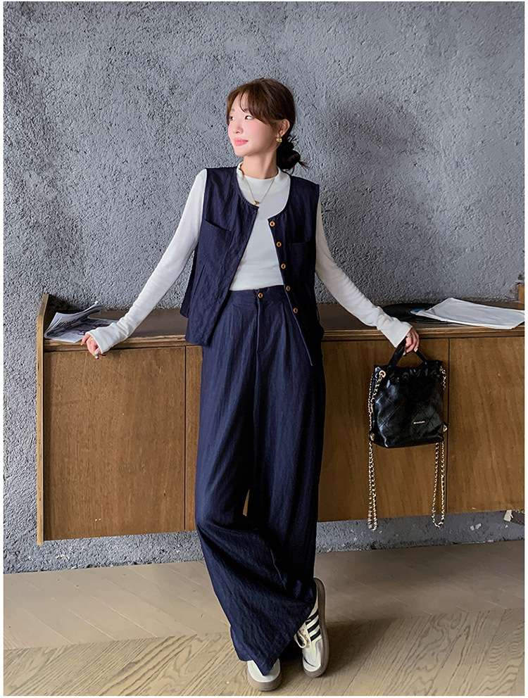 Y2Kファッション ノースリーブボタンダウンベスト