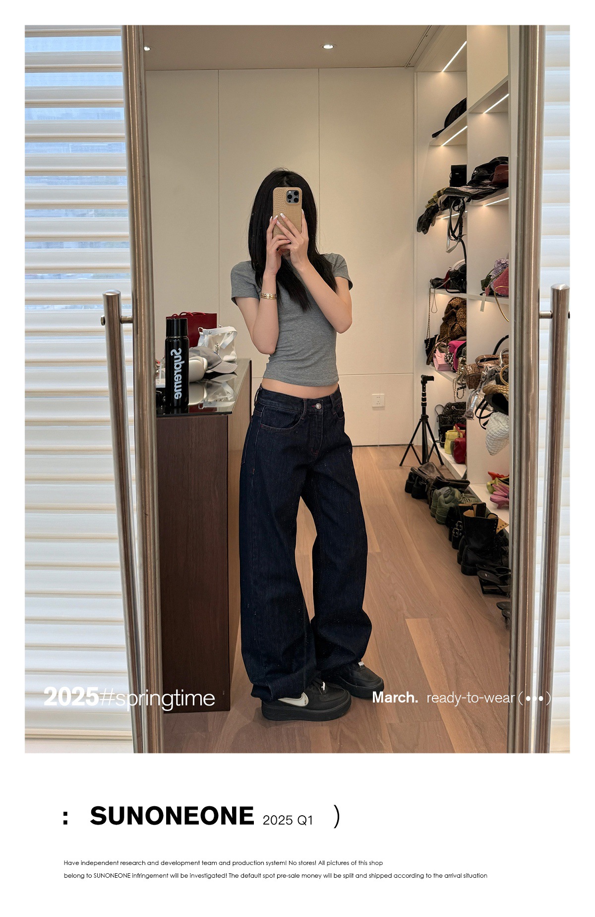 Y2Kファッション ゆったりシルエットデニムワイドパンツ