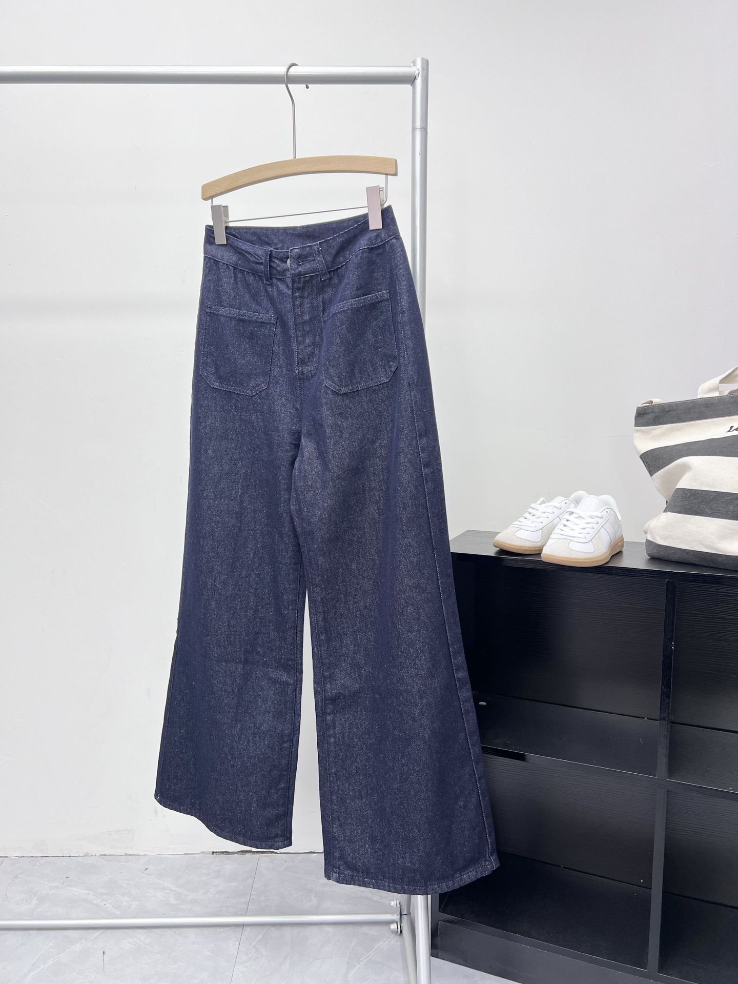 Y2Kファッション ハイウエストワイドデニムパンツ