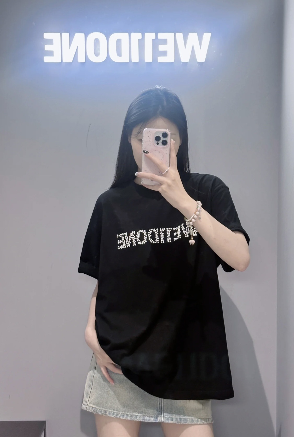 Y2Kファッション クマ柄プリントゆったり半袖Tシャツ
