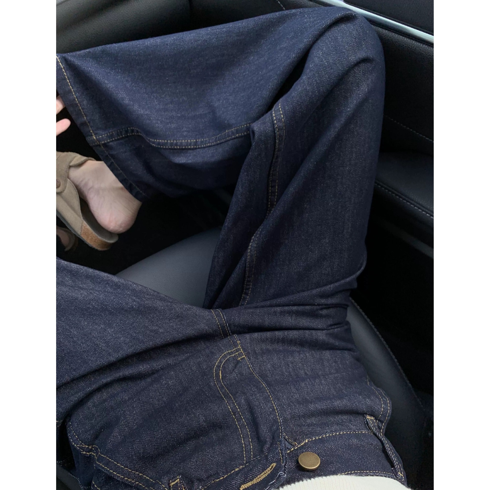 Y2Kファッション ハイウエストワイドデニムパンツ