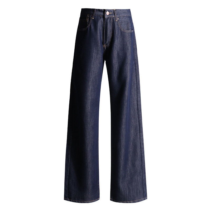 Y2Kファッション ハイウエストストレートデニムパンツ