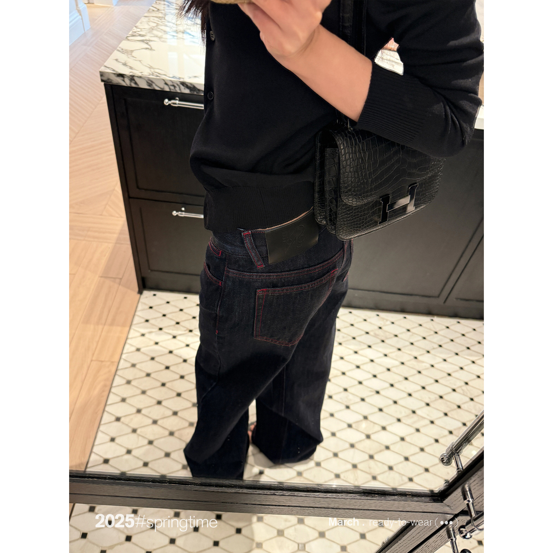 Y2Kファッション ゆったりシルエットデニムワイドパンツ