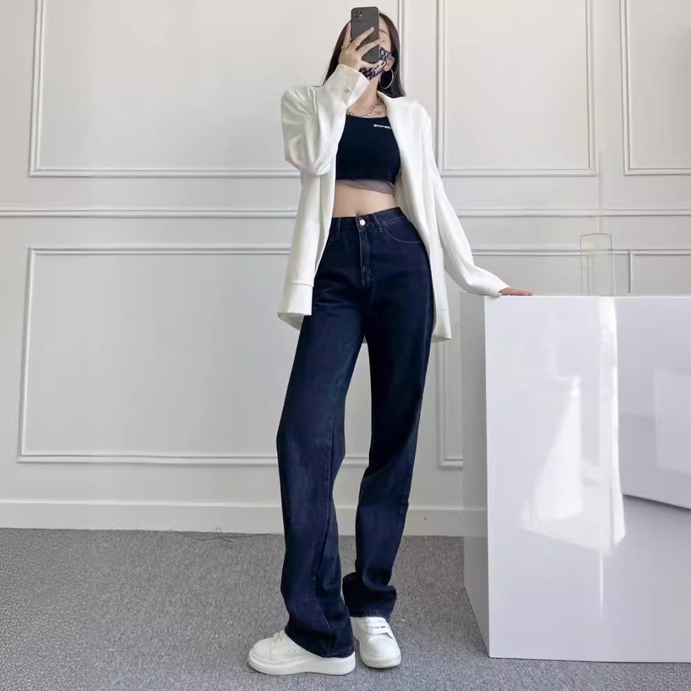 Y2Kファッション 超ロングフレアデニムパンツ
