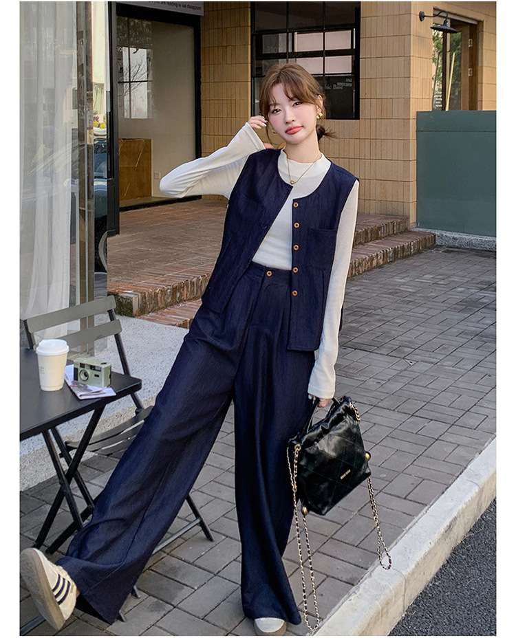 Y2Kファッション ノースリーブボタンダウンベスト