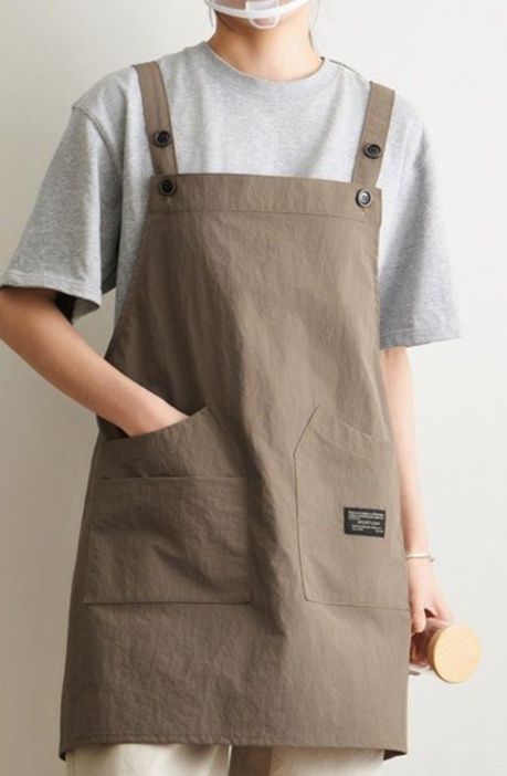 おしゃれエプロン 軽量ショート丈肩紐調節タイプ