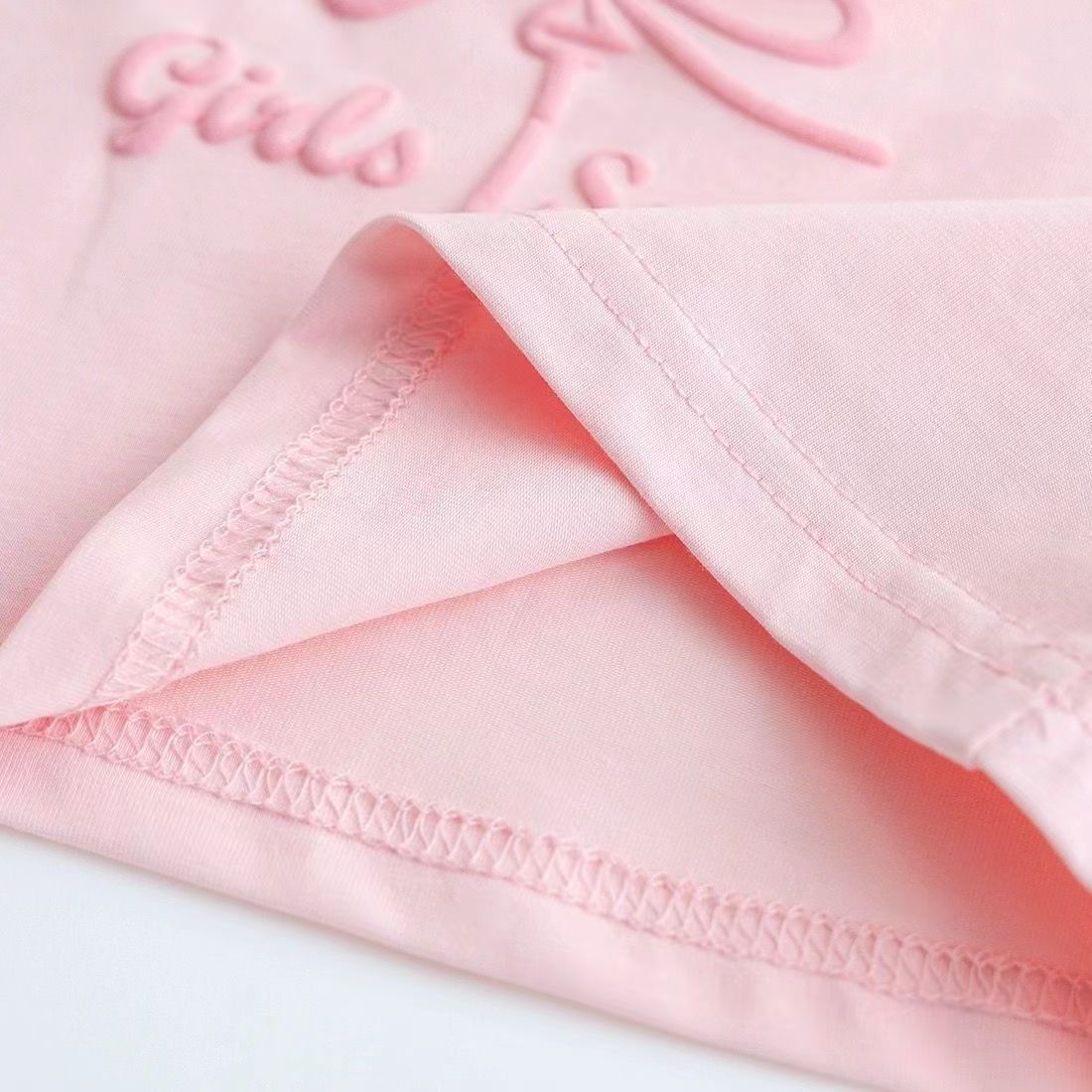 キッズファッション キルティング風アイスクリーム刺繍半袖Tシャツ