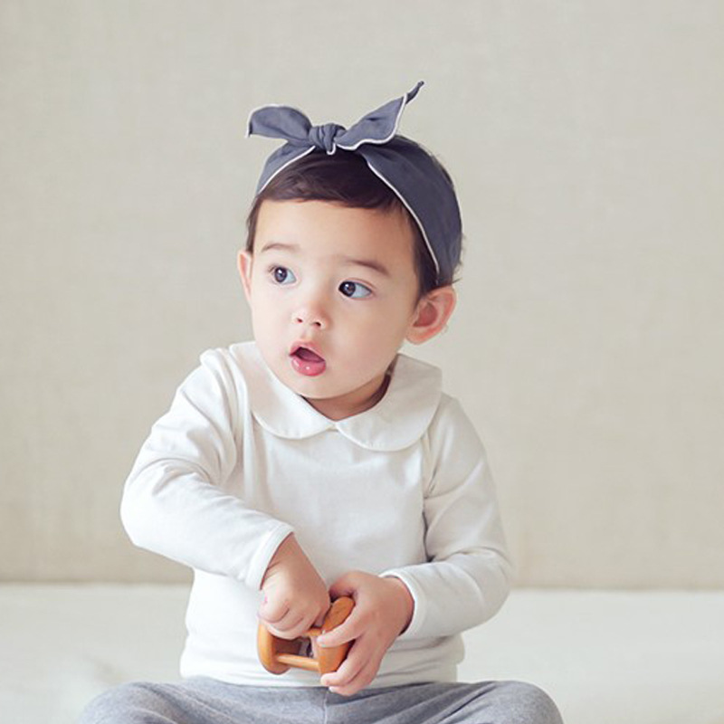 キッズファッション 丸襟長袖ガールズトップス