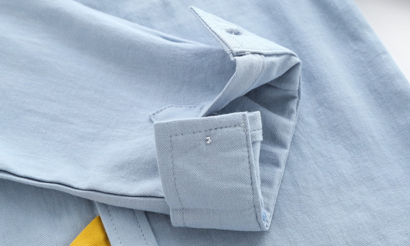 キッズファッション 恐竜刺繍ポイント長袖シャツ