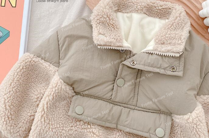 キッズファッション 秋冬新作 韓国風 子供用もこもこニット 暖かいコート