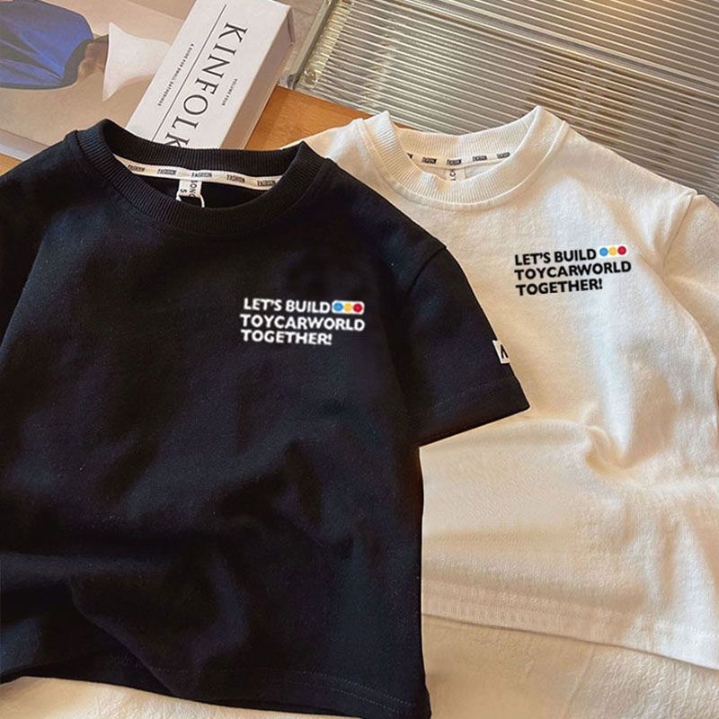キッズファッション 働く車いっぱいプリント長袖Tシャツ