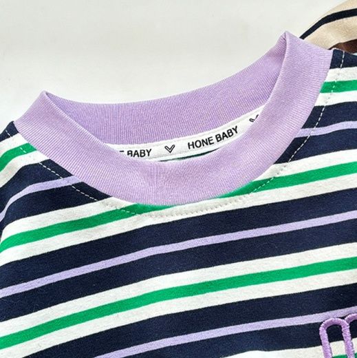 キッズファッション カジュアルボーダー半袖Tシャツ