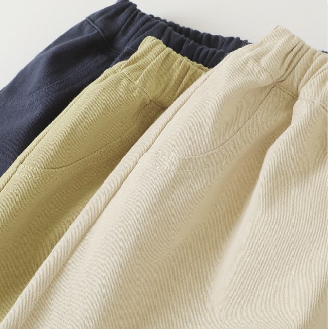 キッズファッション 可愛い小熊刺繍入りゆったり長ズボン