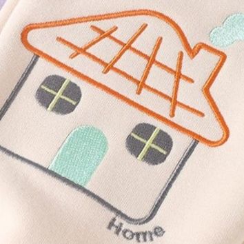 キッズファッション 可愛いモチーフ刺繍入りゆったりスウェットパンツ