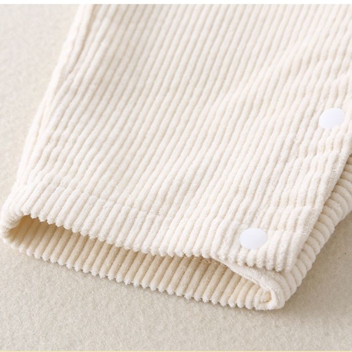 キッズファッション 可愛いくまさん刺繍コーデュロイサロペット