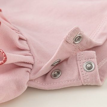 キッズファッション さくらんぼ刺繍フリル袖長袖Tシャツ