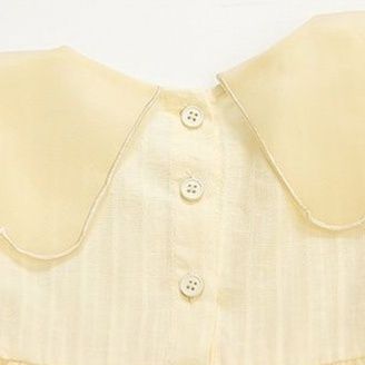 キッズファッション ひまわり刺繍つき丸襟チュール重ねワンピース